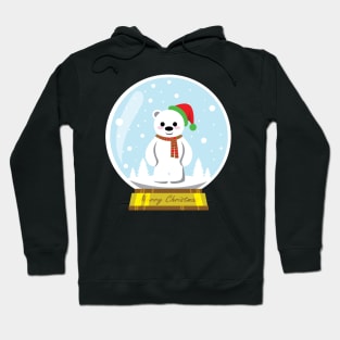 Merry Polar Bear Christmas inside Snowball Glass Hoodie